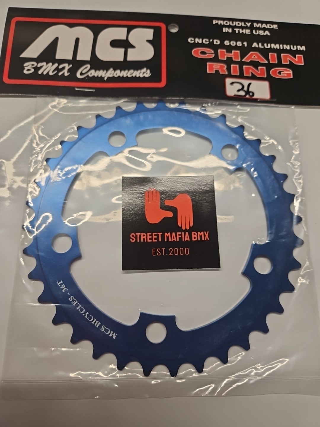MCS CHAINRING BMX BIKE SPROCKET 36t Drk BLUE USA GT Haro SE Redline JMC DK new