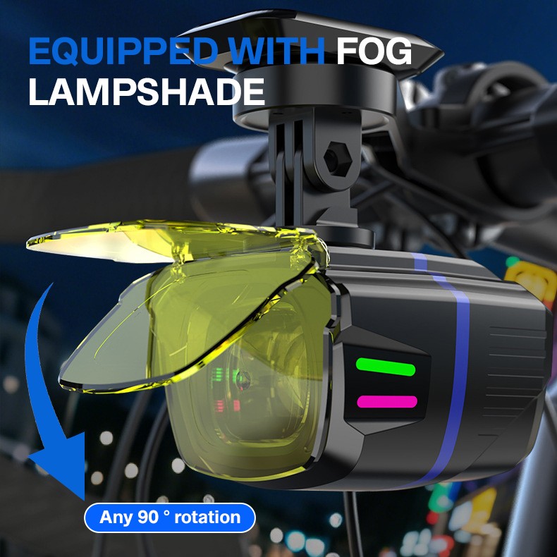 Rechargeable Powerful 1100LM Hanging Bike Light Remote Control Front Headlight