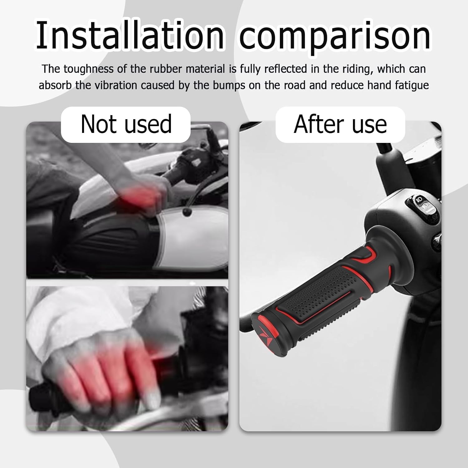 Cool Anti-Slip Dirt Bike Grips, ID 25mm 1″ & 22mm 7/8″ Motorcycle G Color: Red