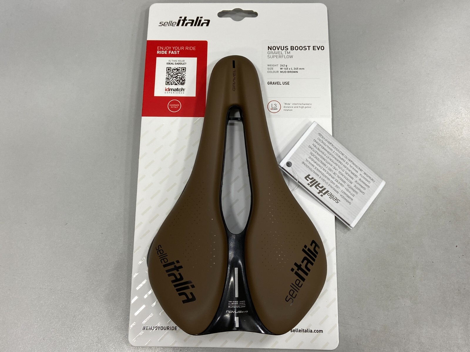 Selle Italia Novus Evo Boost Gravel TM Superflow L3 (145x245mm) Saddle Mud Brown