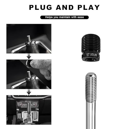 5PCS Gear Shift Knob Adapter Kit, Aluminum Shifter Handle Nut Inserts Fit