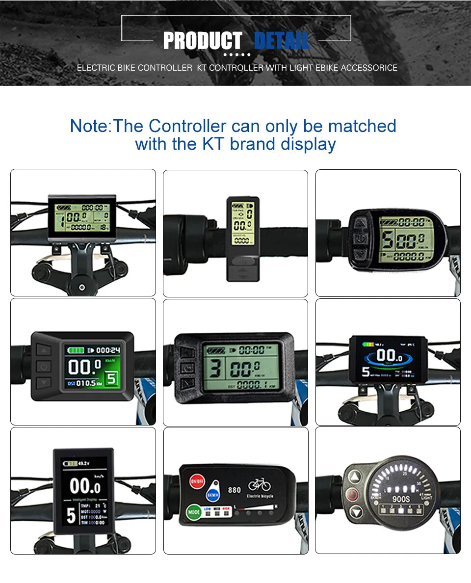 E-bike Controller 48V 1000W 1500W 30A Waterproof Connector with Light Function