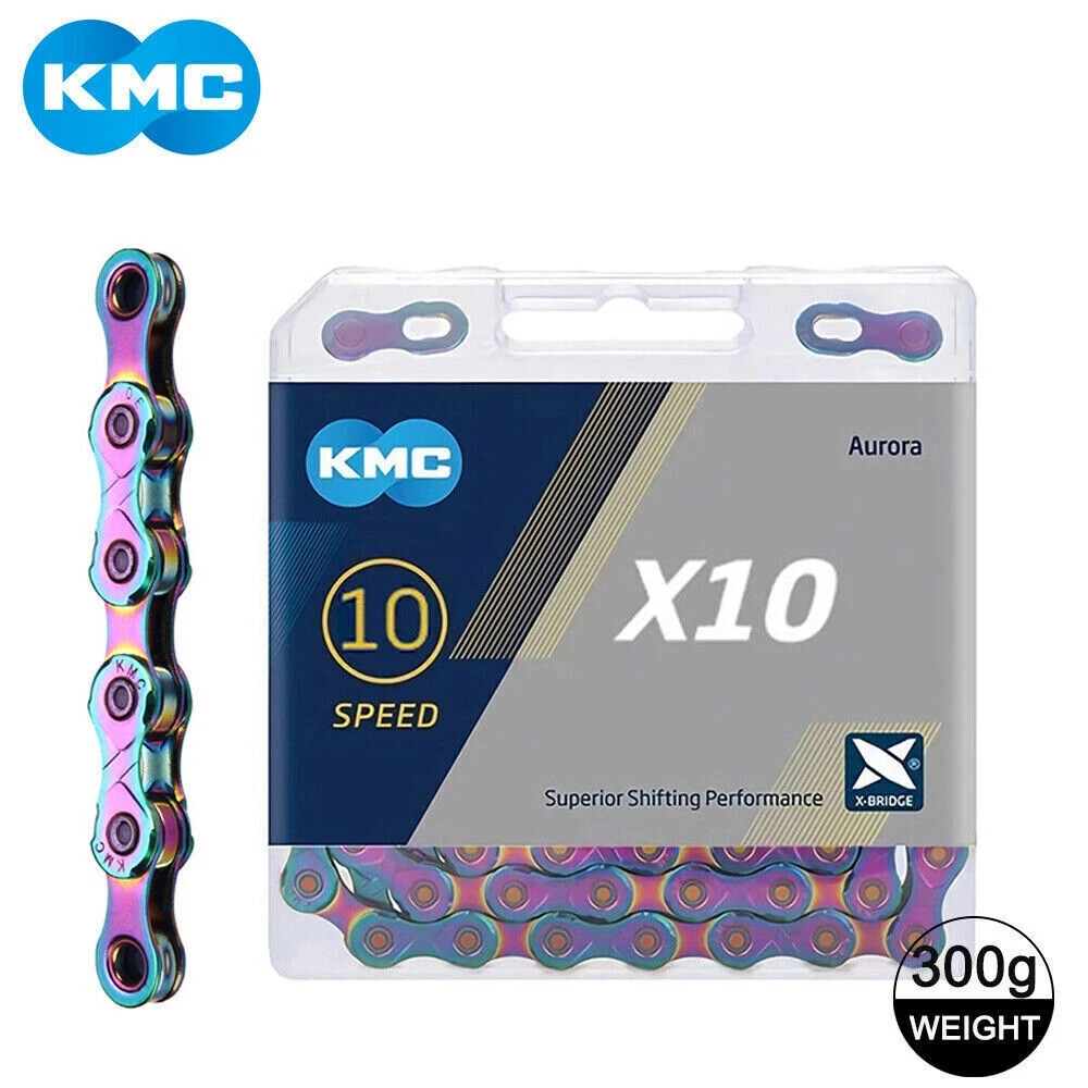 KMC Aurora X10 X11 X12 Chain 10/11/12 Speed MTB Road Bike Rainbow Magic Link