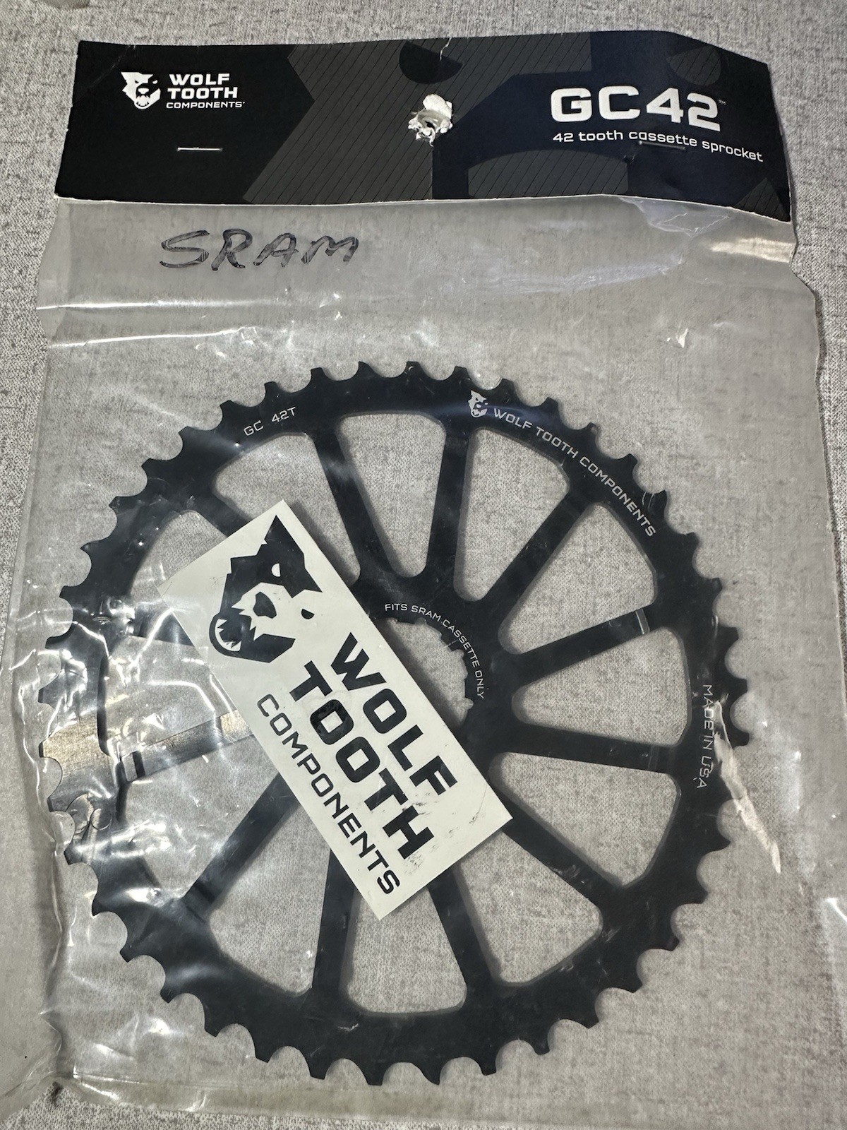 Wolf Tooth GC42 Bicycle Cassette Sprocket 42 Tooth 10 Speed SRAM – Black