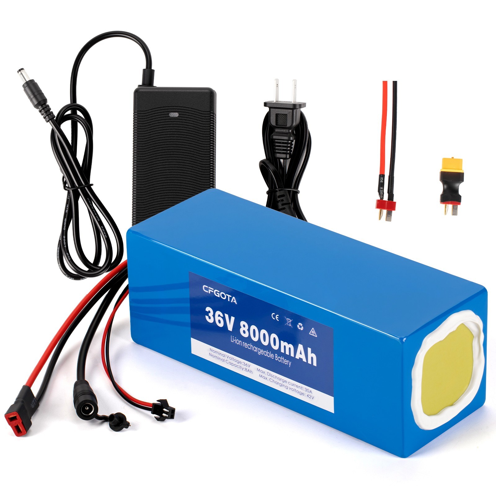36V 8Ah Rechargeable Lithium Battery Pack for Electric Bicycle 36V System