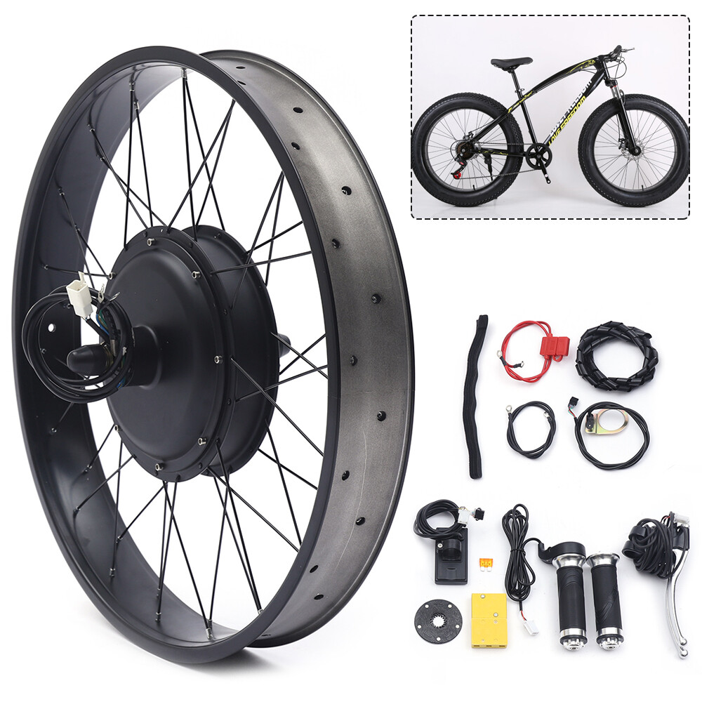 26″ Rear Hub Motor LCD E-Bike Electric Bicycle Conversion Kit Fat Tire 48V 1500W