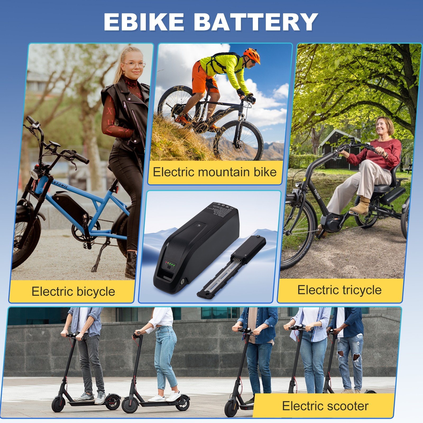 36V 20Ah Hailong Lithium Ebike Battery For 200W-1000W Electric Bicycle Motor