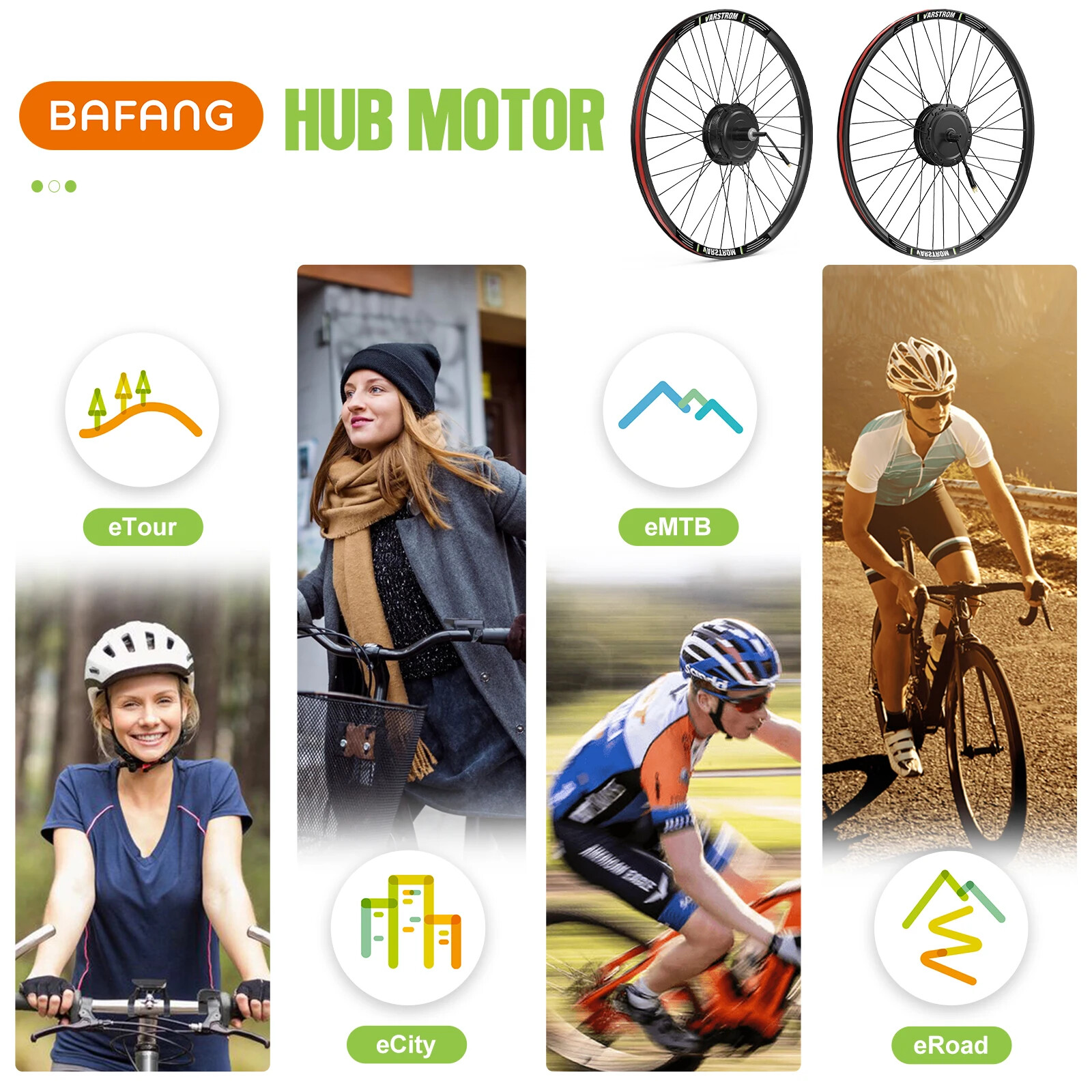48V 750W Rear Wheel Drive Hub Motor for Electric Bike Conversion Kit 135-142mm