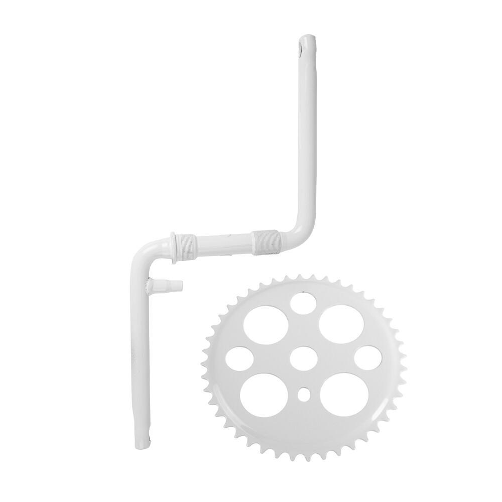 OG LOWRIDER 6 1/2″ 1 PIECE HEAVY-DUTY STEEL CRANK W/ 44T CHAINRING WHITE