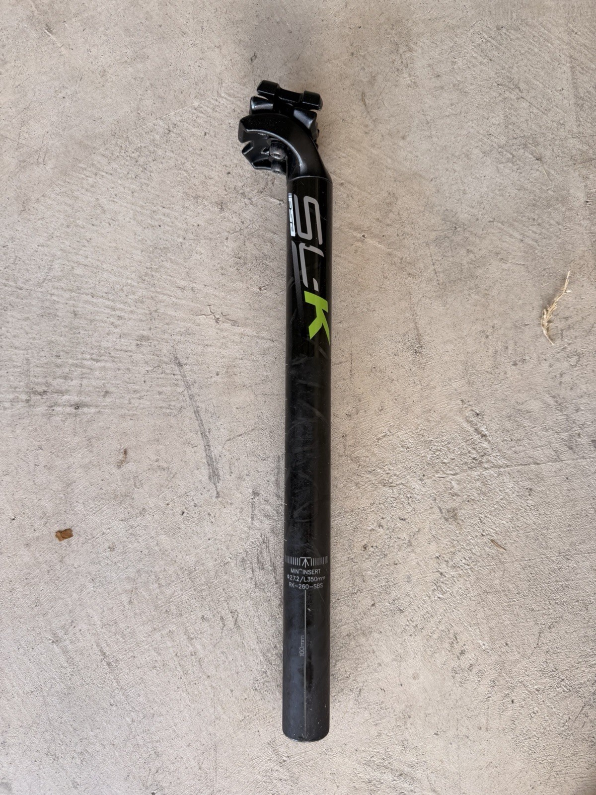 FSA SL-K Carbon Fiber Seatpost 27.2mm x 350mm Black/Green RK-260-SB 260g