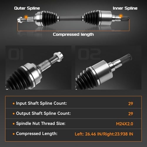 Front CV Axle Shaft Assembly Compatible with Jeep Grand Cherokee AWD 2005