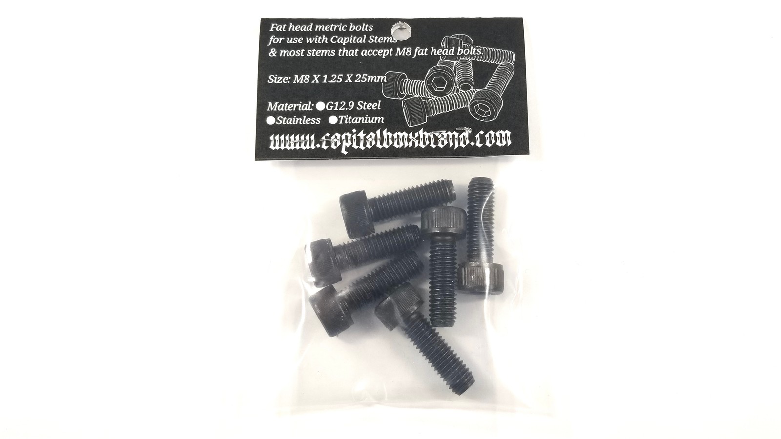 Capital Dead Bolts BMX Fat Head Stem Bolts – Black G12.9 Steel