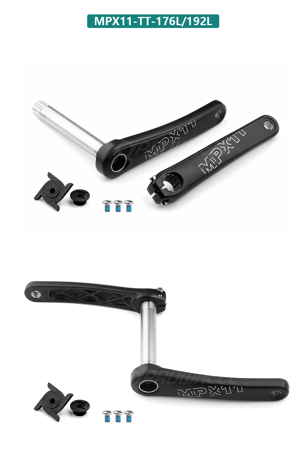 170mm Snow Bike Crankset Axis 176/192mm Fat Tire Cranks Arm with Bottom Bracket
