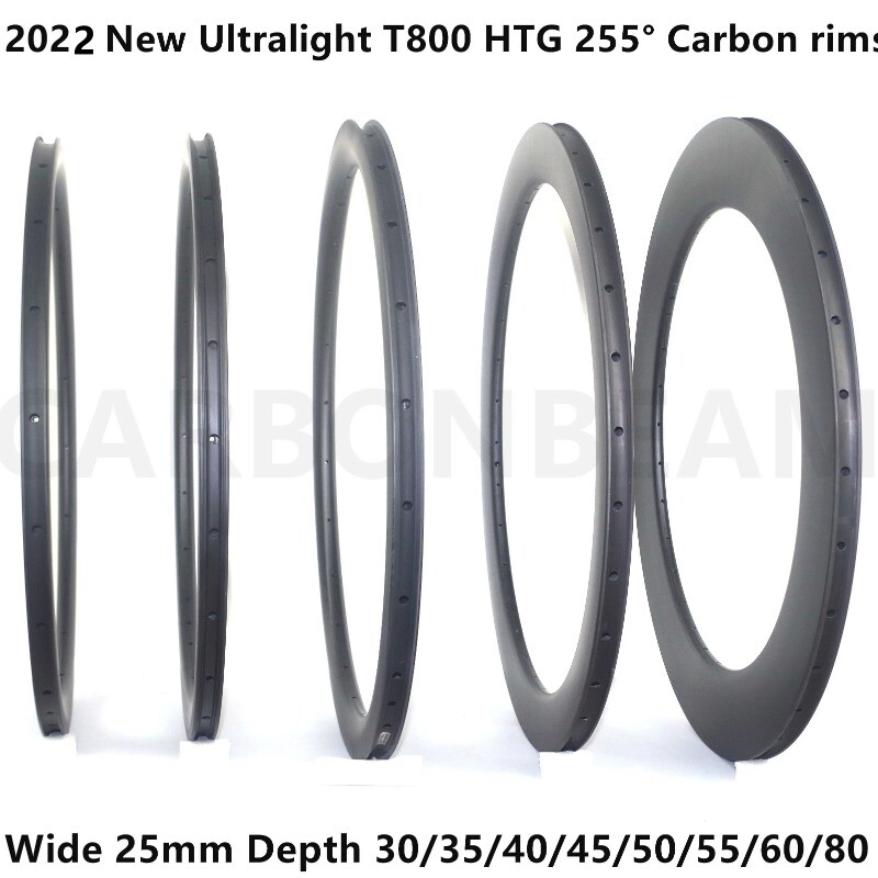 Superlight 700c Carbon Fiber Road Bike Rims 25×30/35/38/40/45/55/50/60mm 24 28H