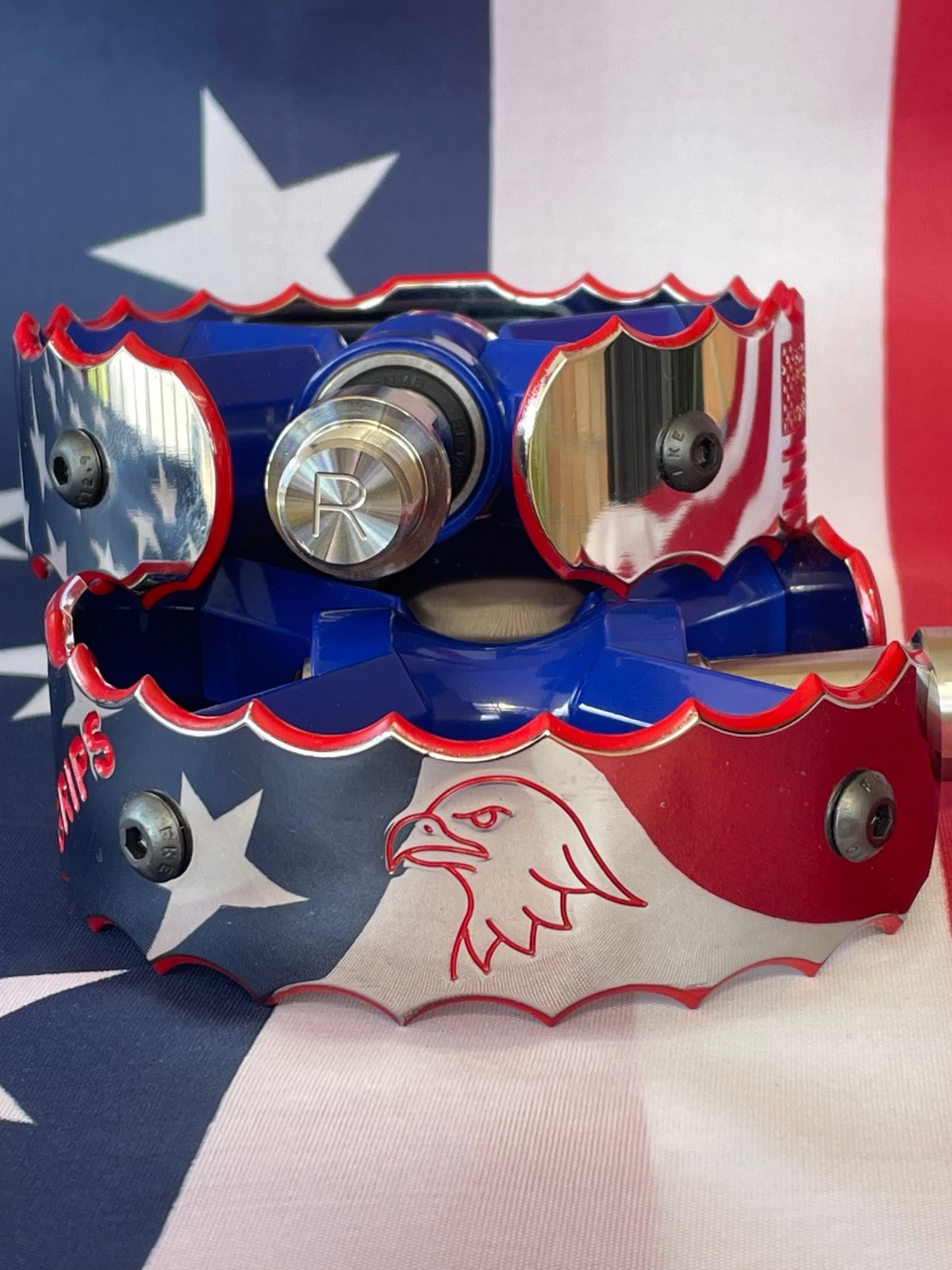 BMX BEARTRAP AMERICAN INSPIRED RACE PEDALS ONE-OFF UNIQUE 9/16 CHROME USA