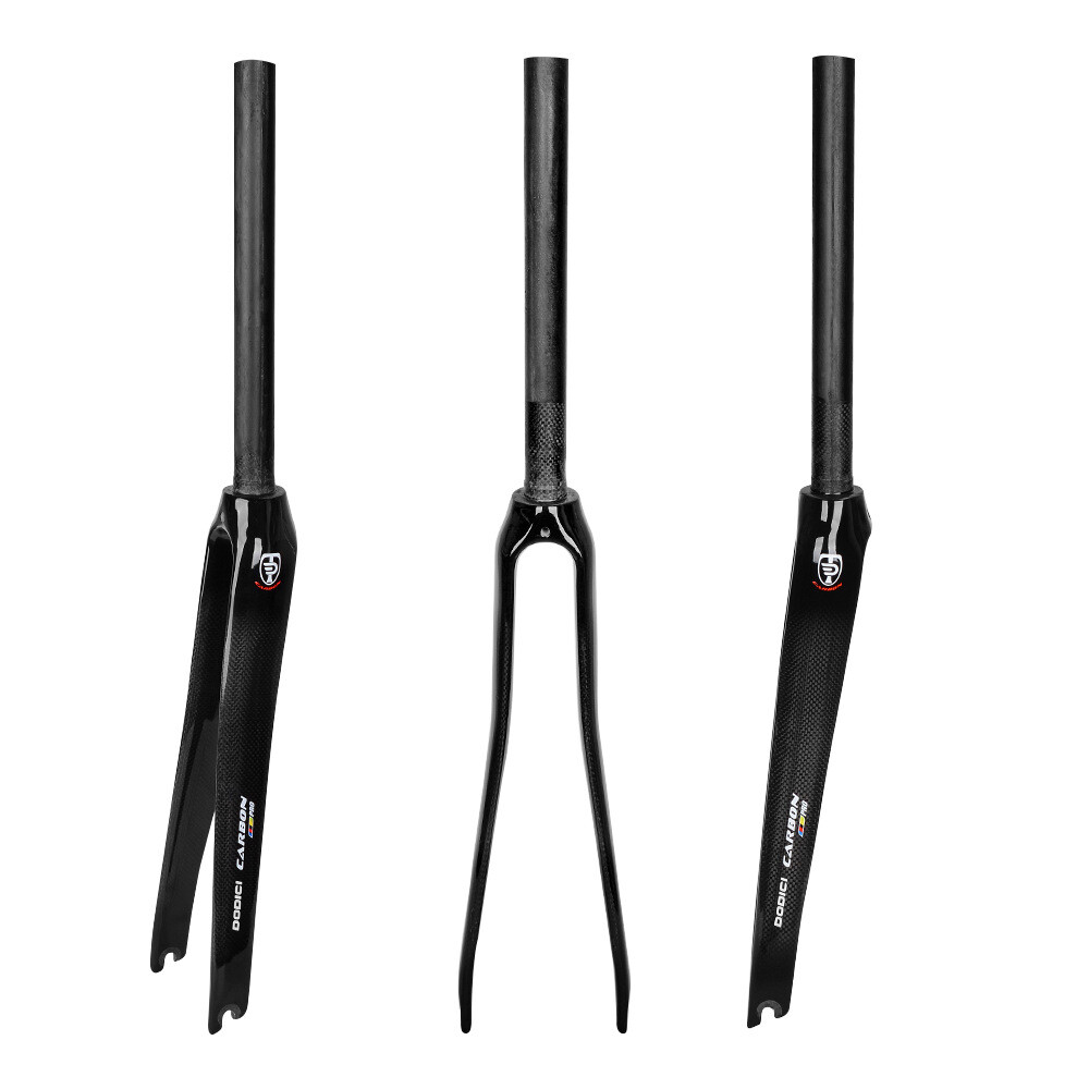 1-1/8 in Full Carbon Fiber Bicycle Fork 700C Rim Brake Racing Road Bike Forks QR