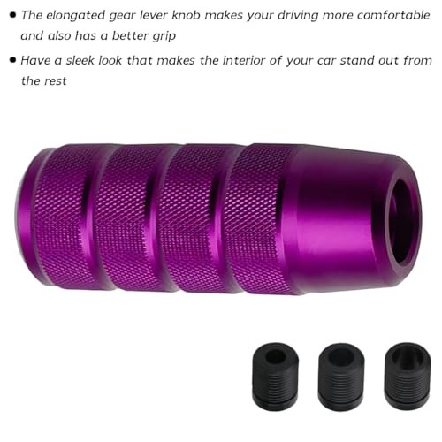 95mm/3.74″ Car Shifter Knob, Aluminum Weighted Automotive Gear Shift Purple