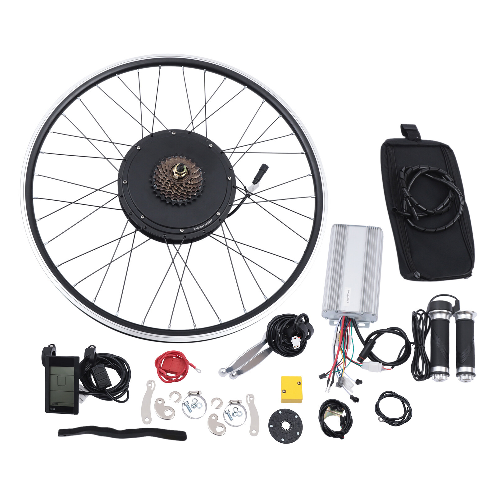 Ebike 1500W 48V Waterproof Conversion kit Rear Motor Wheel 700C LCD Display