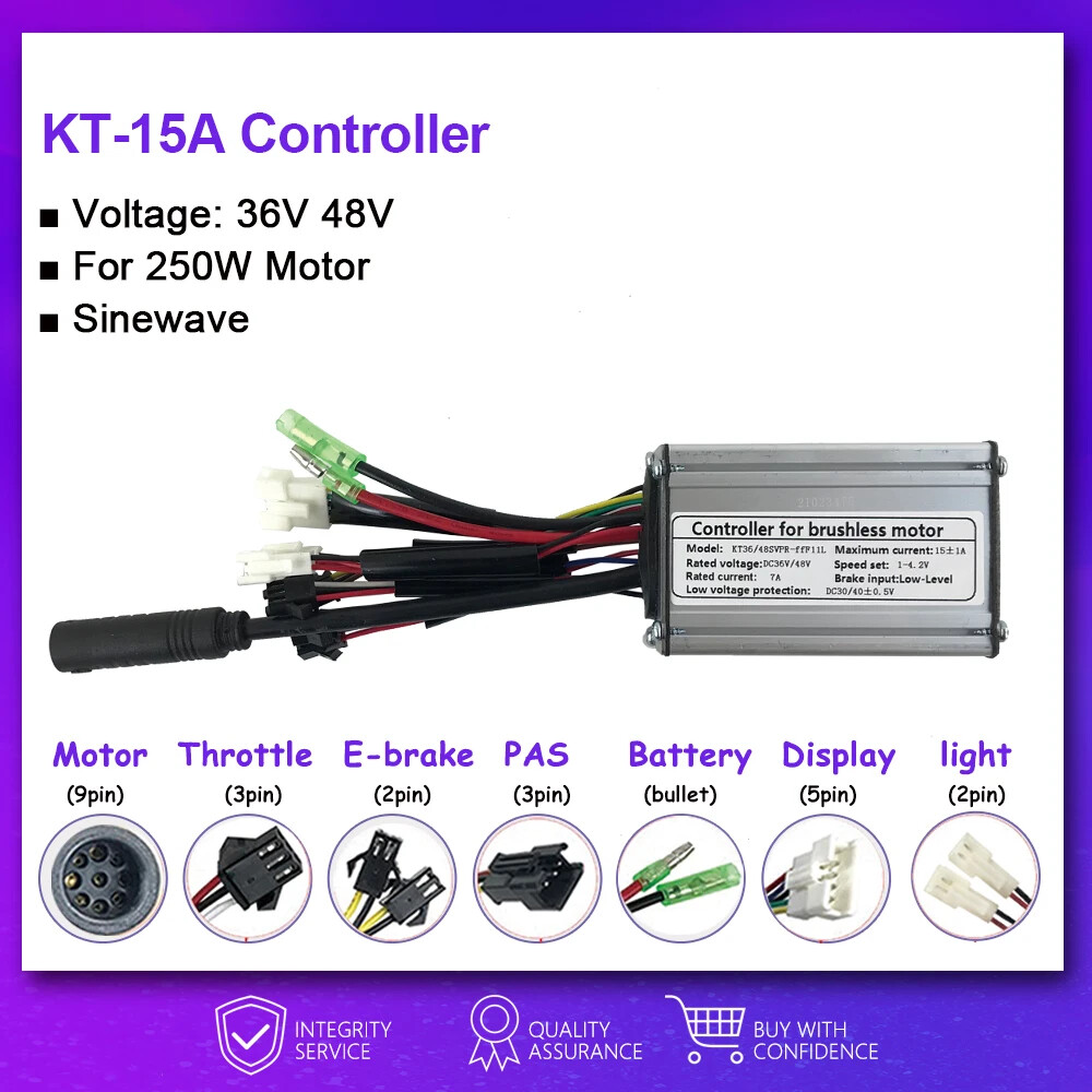 Brushless Motor Controller for E-bike 15A-50A 250W-3000W Wheel Motor Controller