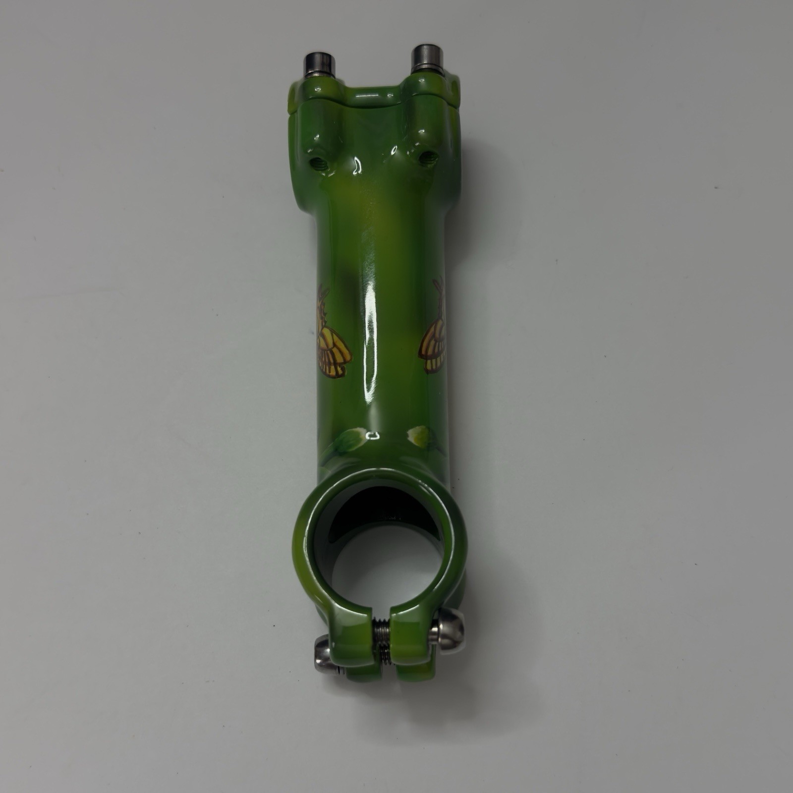 Vintage ITM Forged Lite Luxe stem 110mm Green Hand Painted Butterfly Gilt Wood B