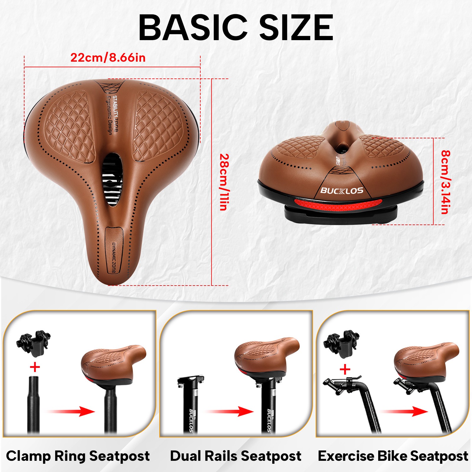 Oversized Comfort Bike Saddle Bicycle Seat Noseless Pad Shock Ergonomic Cushion