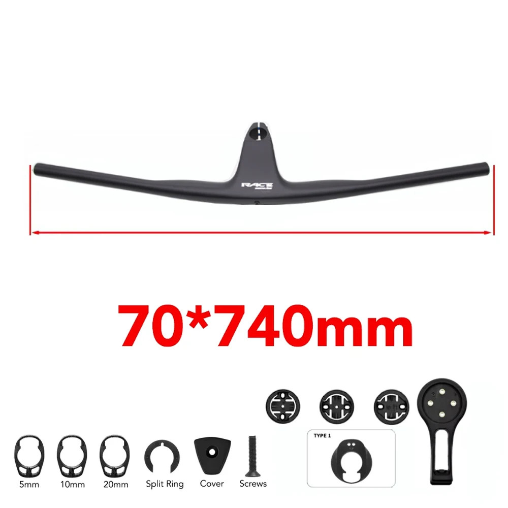 Carbon Fiber Integrated MTB Handlebar -17 Degree Internal Cable 50mm-90mm Stem