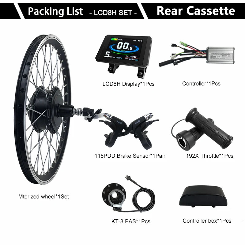 250W 350W 500W 36V 48V E-bike Conversion Kit Rear Cassette Wheel Hub Motor Kit