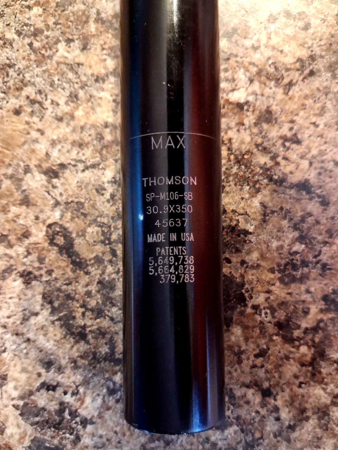 Thomson Masterpiece Layback Seatpost 30.9 x 350mm No Top Clamp / Upper Plate