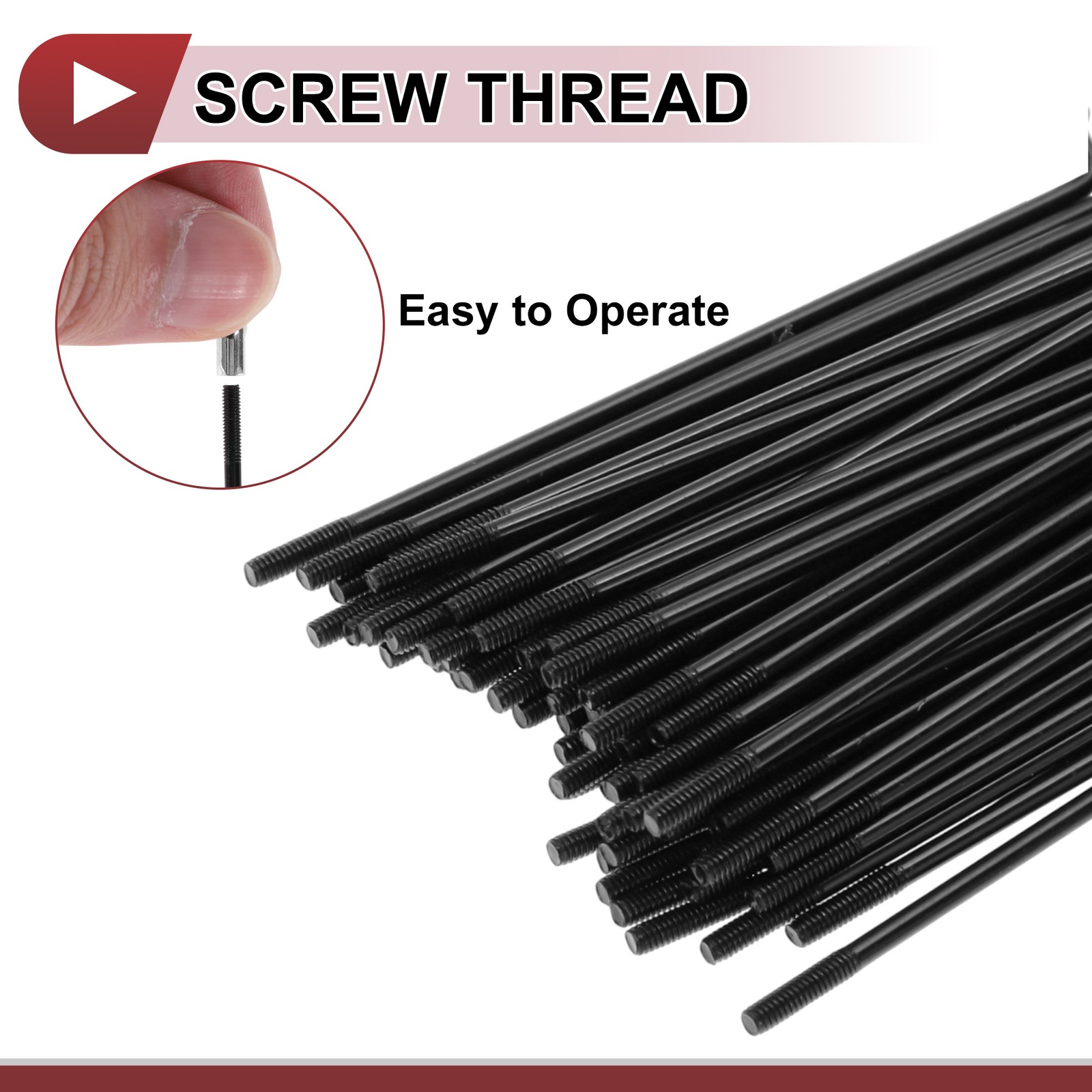 72 Set 14G Bicycle Spokes 78mm Bike Wheel Spokes Carbon Steel Black