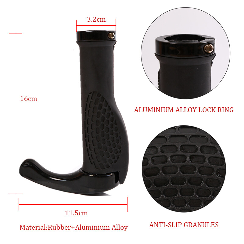 Bike Grips Rubber Mountain Bicycle MTB Handlebar Ergonomic Cycling Lock On Bar