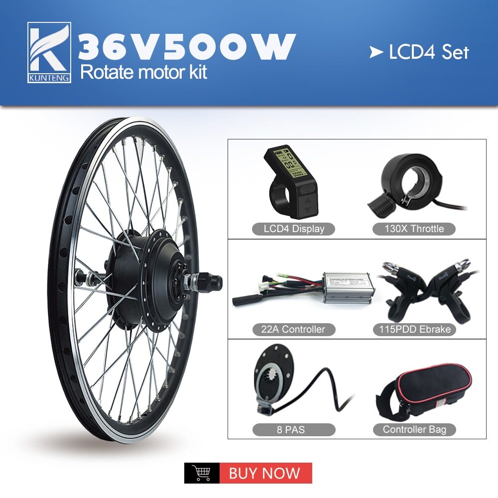 36V48V 500W EBike Conversion Kit Rear Rotate Hub Motor16 20 24-29inch 700C Wheel