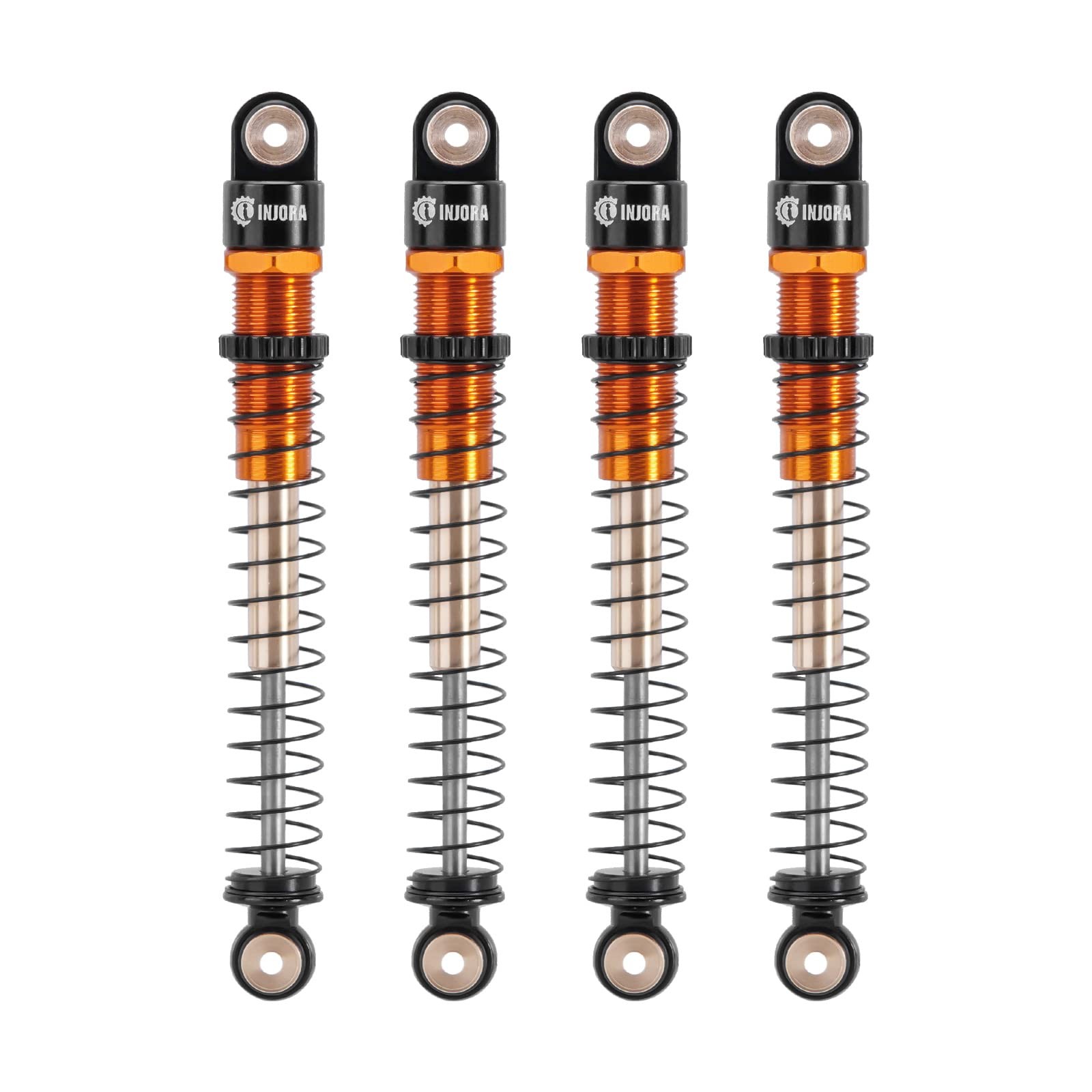 INJORA 51mm Long Travel Threaded Double Barrel Shocks for AX24 Small, Gold