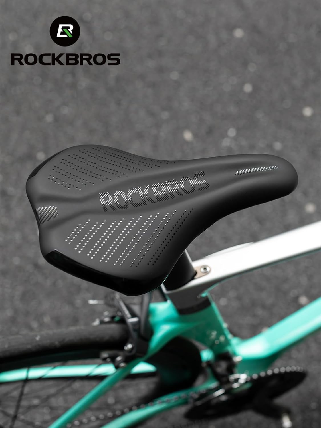 ROCKBROS Comfortable Bike Seat Cushion Thick Memory Foam Waterproof Carbon Steel