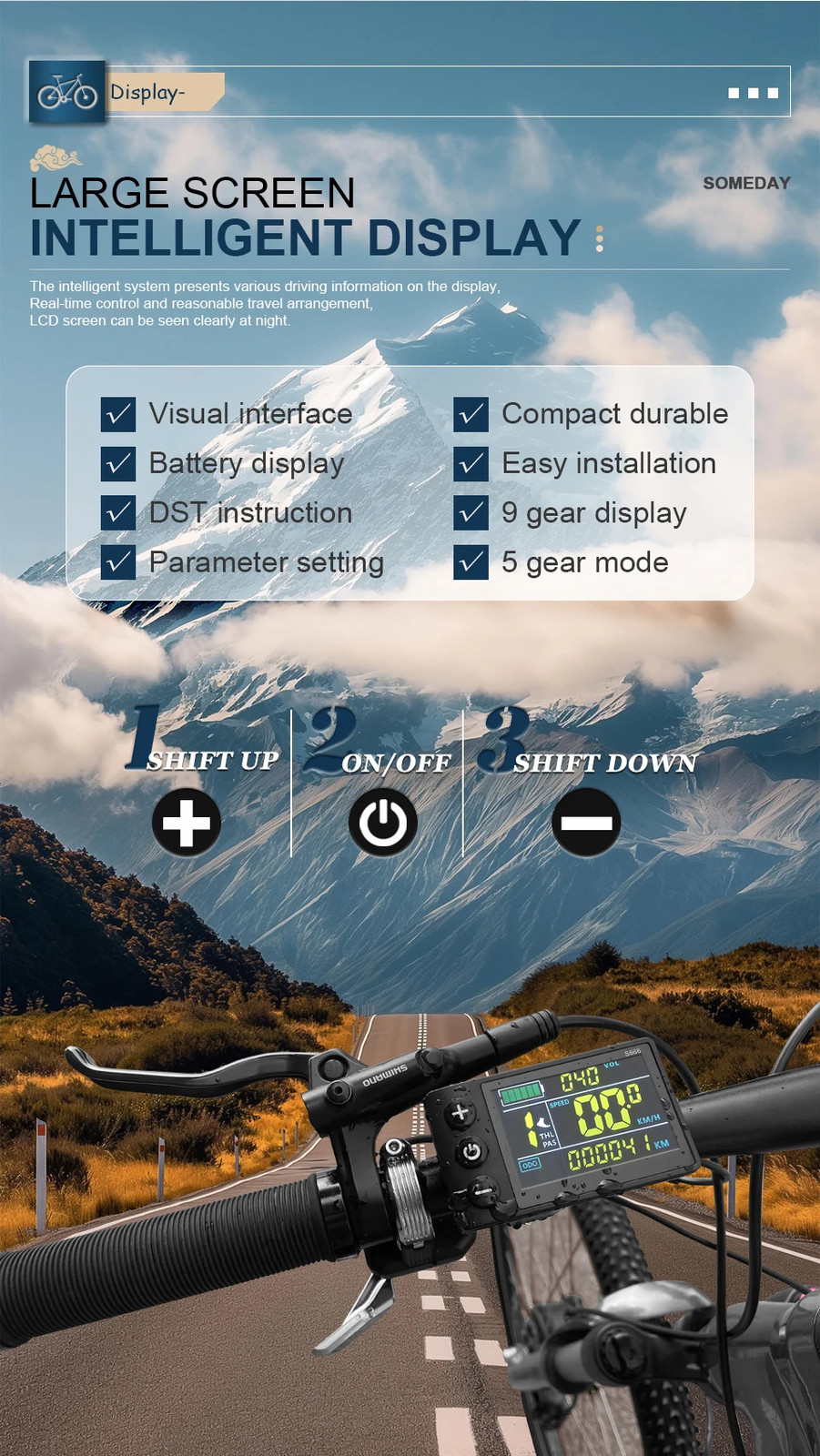 E-bike 26A Waterproof Three Mode Sinewave Controller 24V/36V/48V with Display