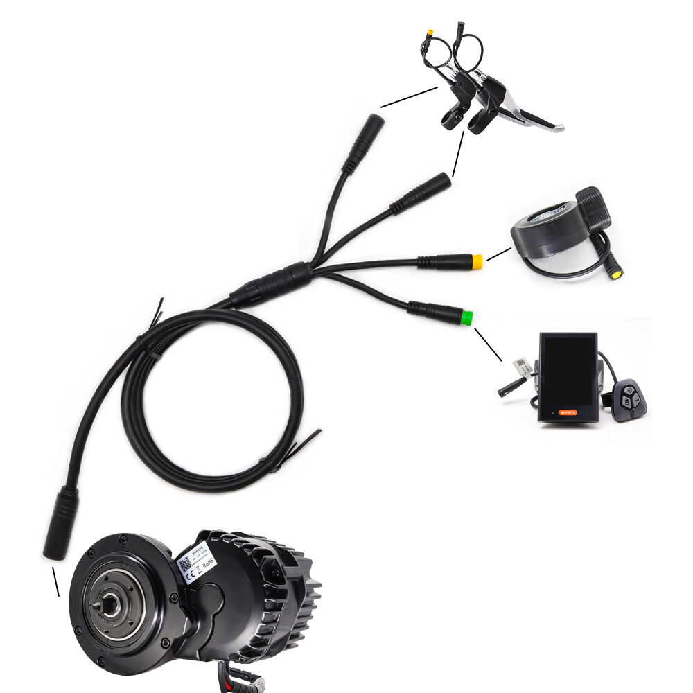 Bafang 1T4 EBUS Cable Harness for Mid-Drive Motor Kits Uart BBS01 BBS02 BBSHD