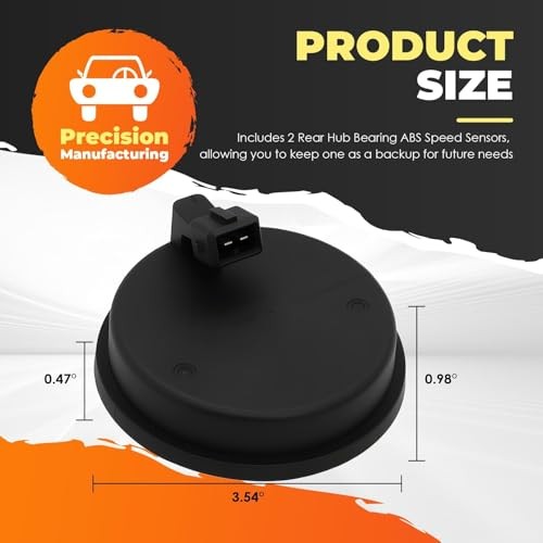 527512B100 2PC Set Rear Hub Bearing ABS Speed Sensor Compatible with 2007-2017
