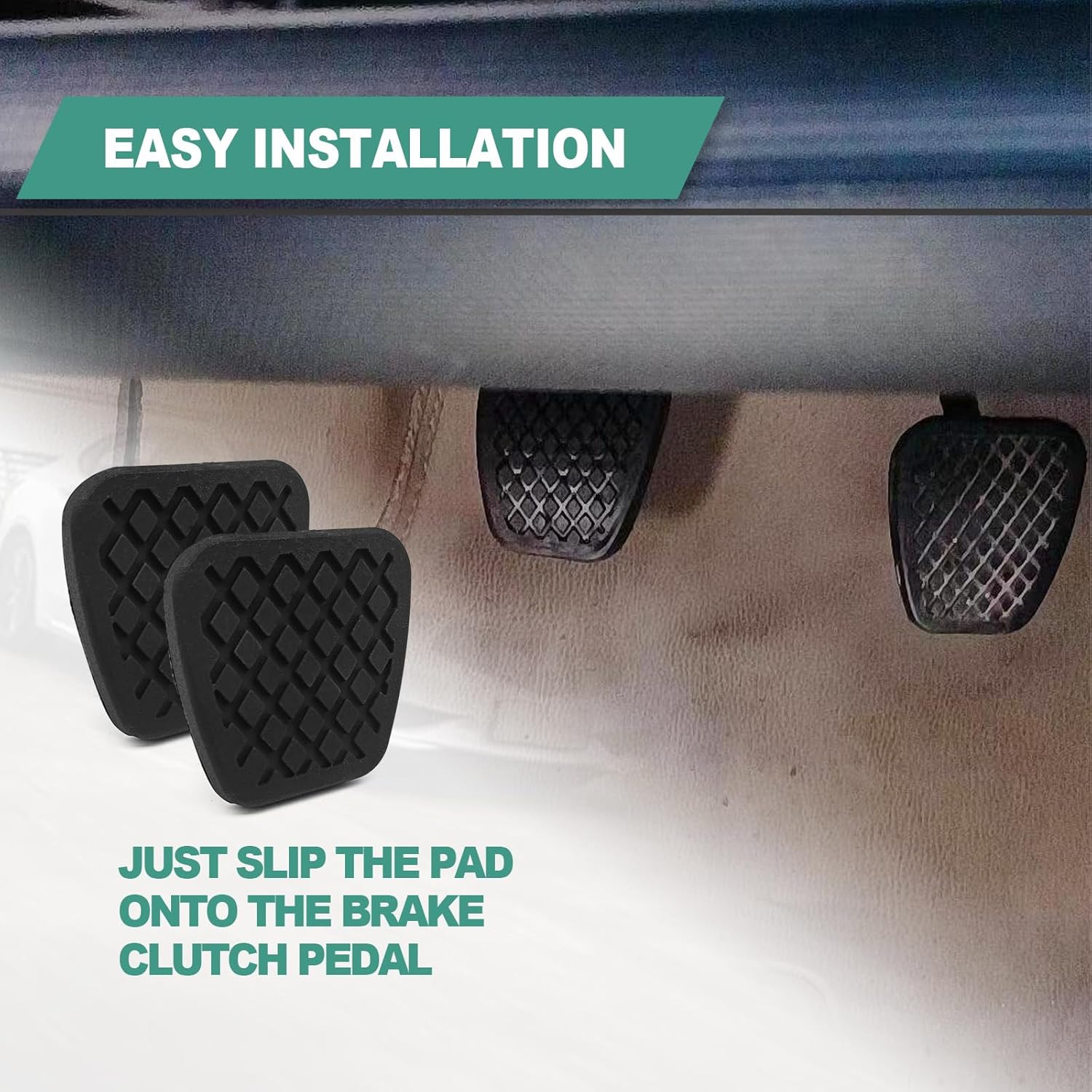2 x Brake & Clutch Pedal Pad – Rubber Cover Pedal Pad Cover Replacement 46545