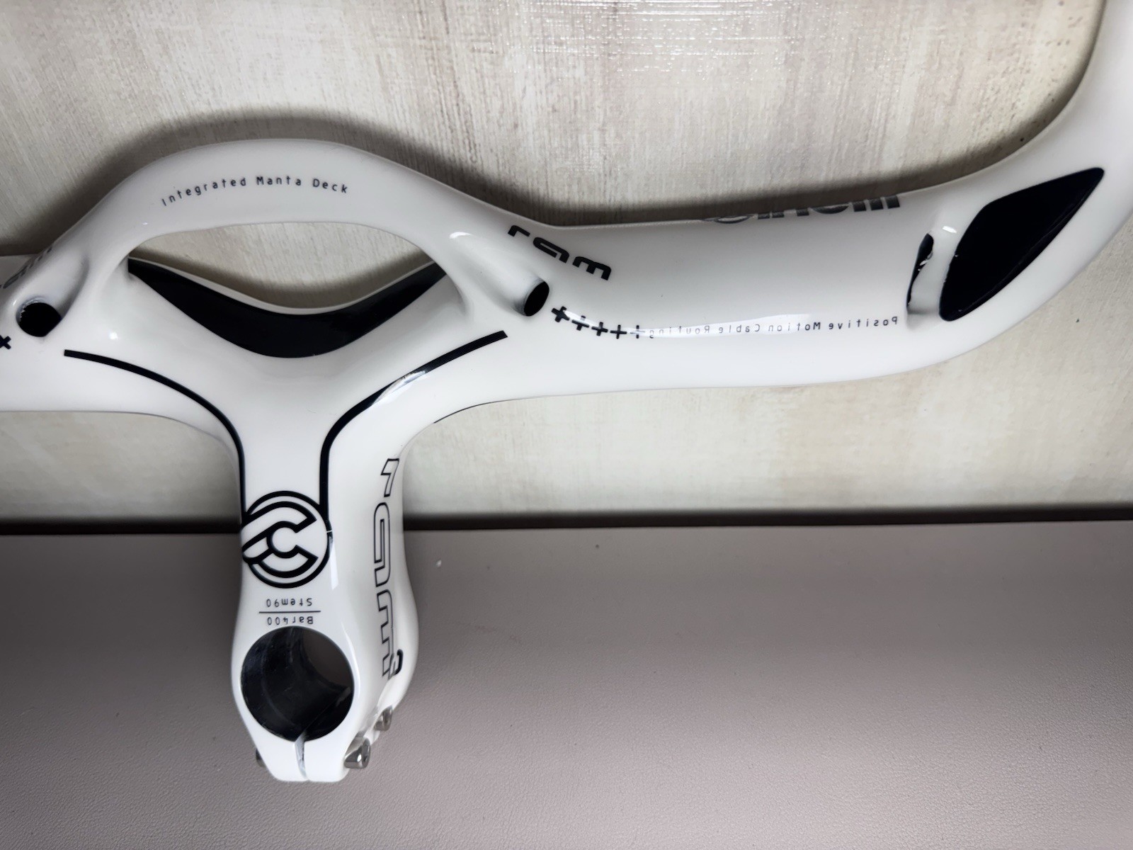 Cinelli RAM 3 Carbon Integrated Handlebar Stem 400mm x 90mm White NOS