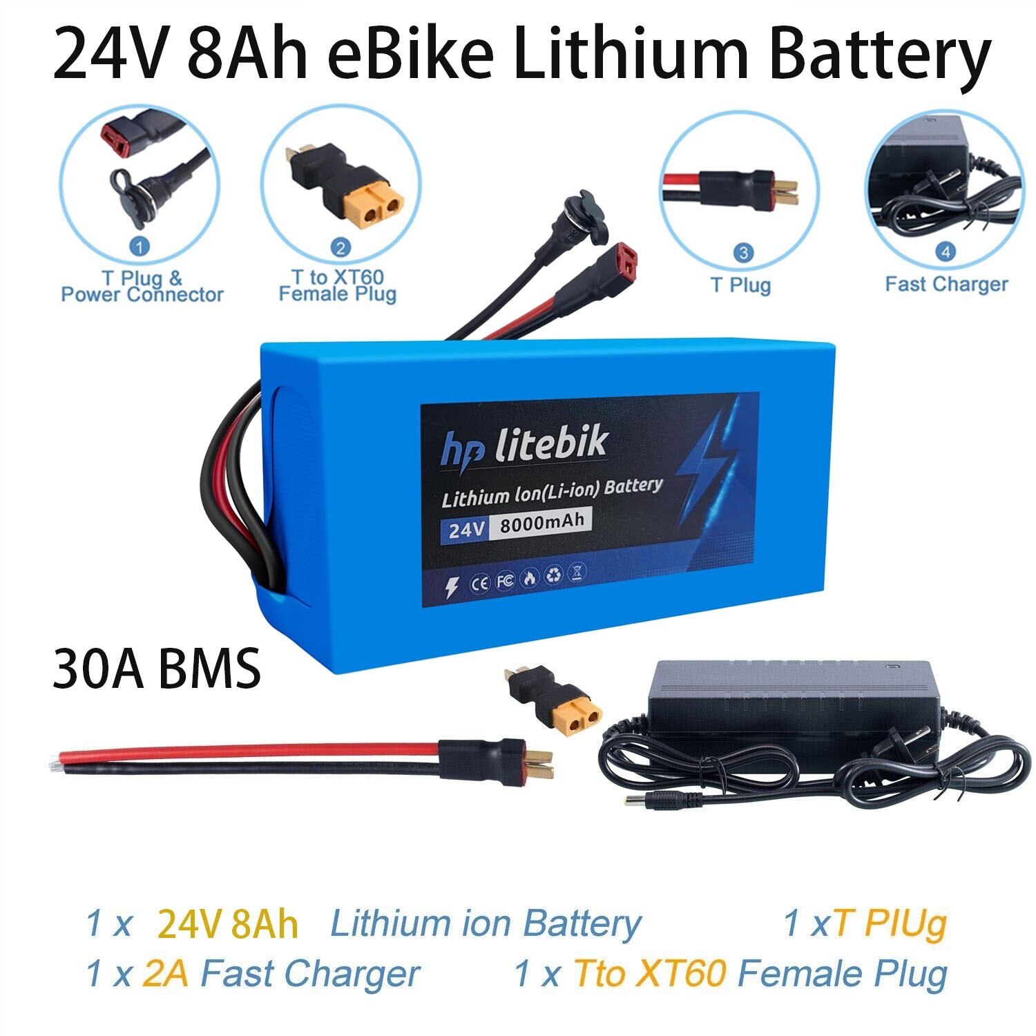 24V Li-Ion Lithium e-bike Ebike Battery For 350W 250W 500W 800W electric Bike