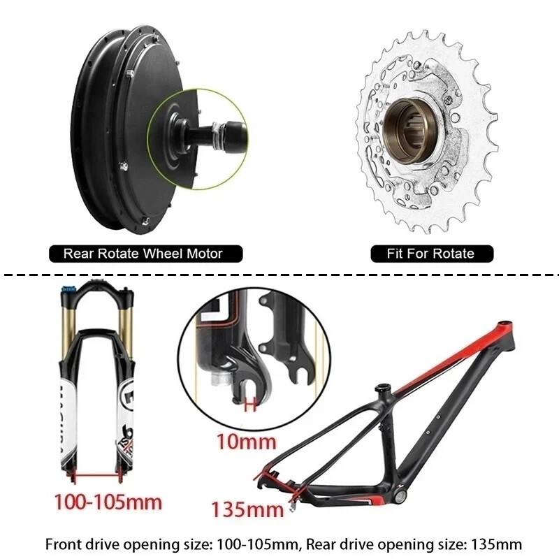 250W-500W Brushless Gear Front Rear Hub Motor for Mountain Road Electric Bike