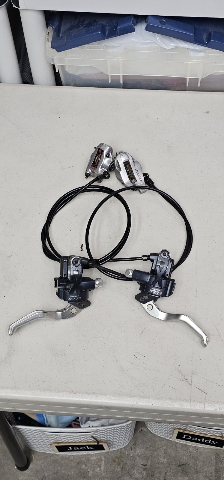 RARE Shimano XTR M975 Dual Control Shifters 3×9 w/XTR-M965+XT-M765 Calipers-READ