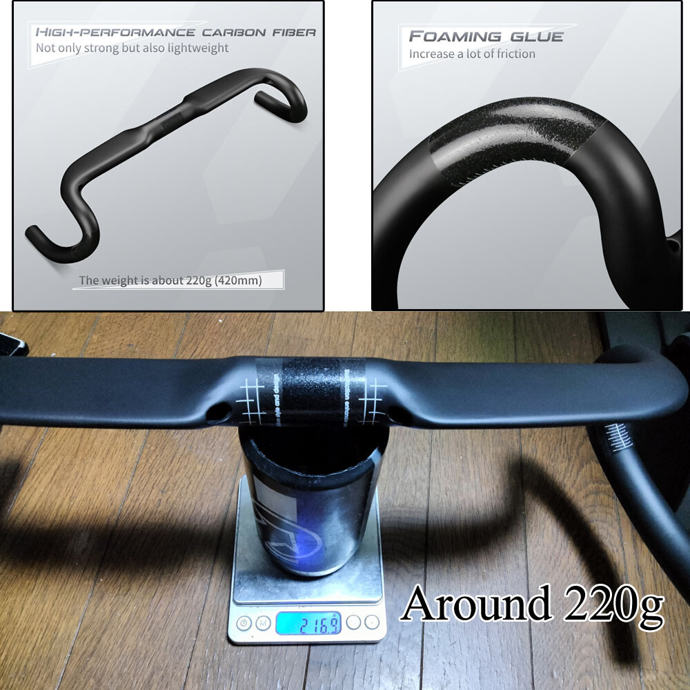 Carbon Handlebars Road Bike Outward Angle Drop Bars 31.8mm Bicycle Handle Bar