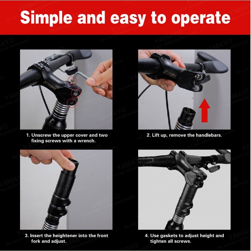 Bicycle Handlebar Front Fork Stem Riser Extender 70/115/180/210mm Extension Head