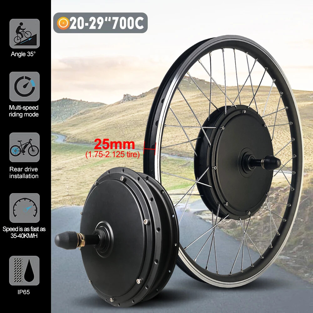 MTB Electric Bike Conversion Kit 48V 1000W Brushless Rear Rotate Hub Motor Wheel