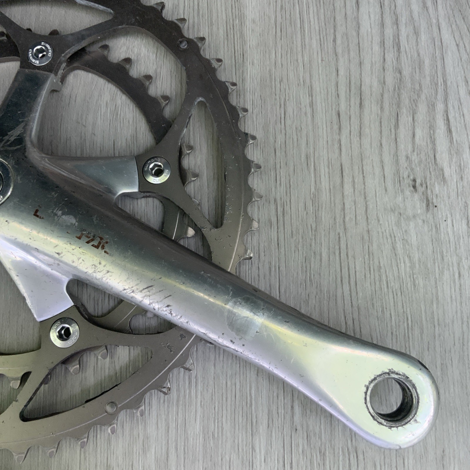 SHIMANO DURA ACE CRANKSET 7700 DOUBLE 172.5 MM ARMS 53-39 TOOTH OCTALINK