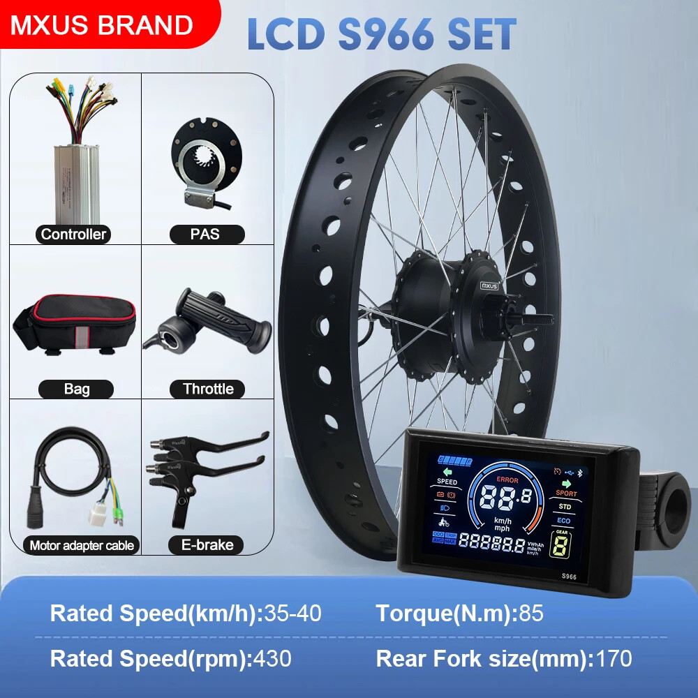 Snow E-bike Fat Tire 48V 750W Brushless Rear Cassette Hub Motor Dropout 170mm