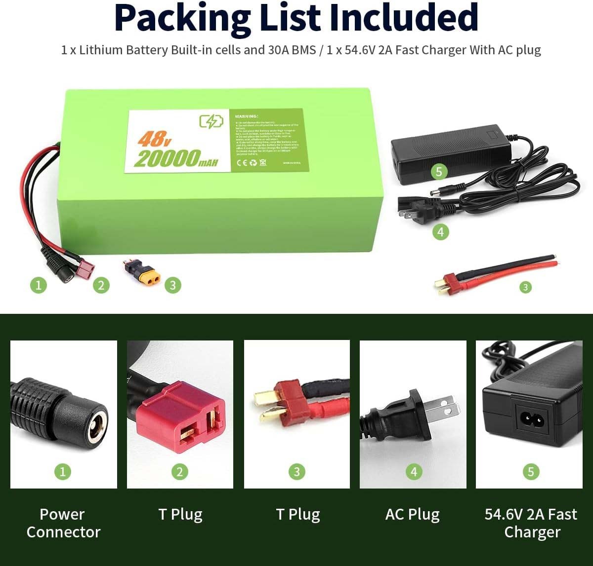 HAILONG 48V 20AH Electric Bicycles Li-ion Battery for 200W-1000W EBike Scooter