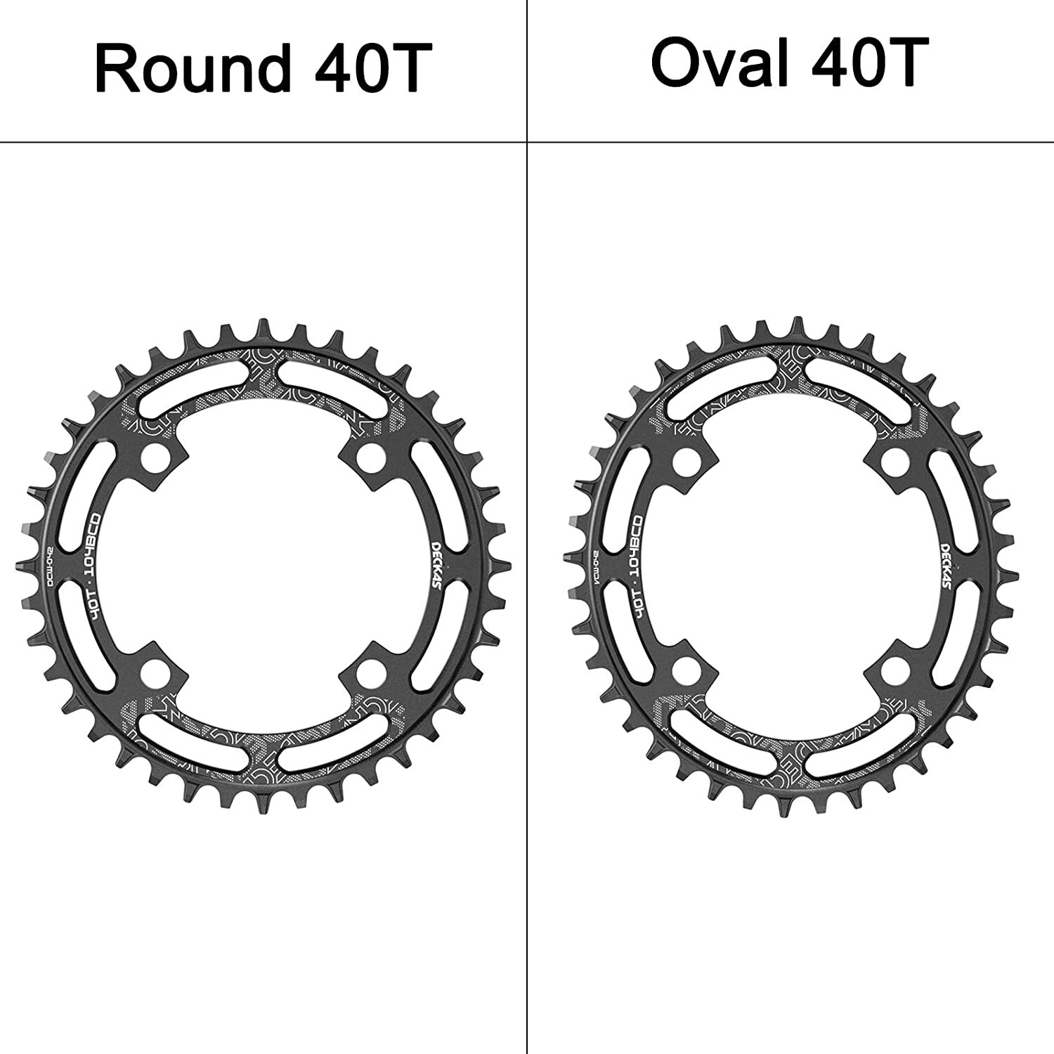 DECKAS 104BCD Narrow Wide 1X Chainring 32-52T Round/Oval CNC Black for 7-12S MTB