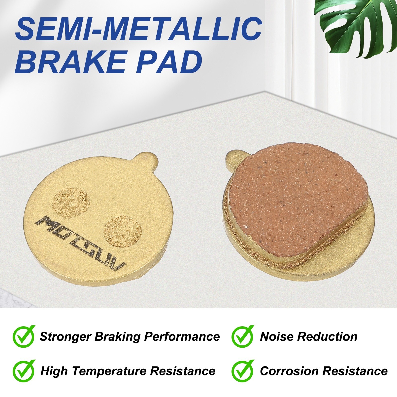 4set Disc Brake Pad 0.83″ x 0.94″ Bike Brake Pads, Gold