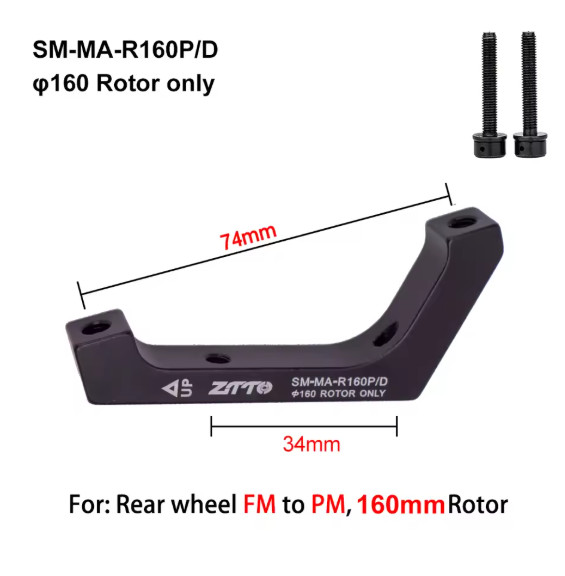 Gravel Road Bike Brake Adapter Flat Mount 34Mm 71Mm to Post Mount 74Mm 140Mm 160